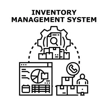Inventory management system concept for business operations Stock Illustration