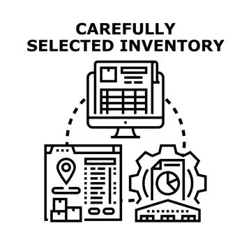 Inventory management system demonstrating the process of optimizing warehouse Stock Illustration