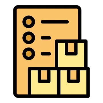 Inventory management system tracking packages with checklist icon Stock Illustration