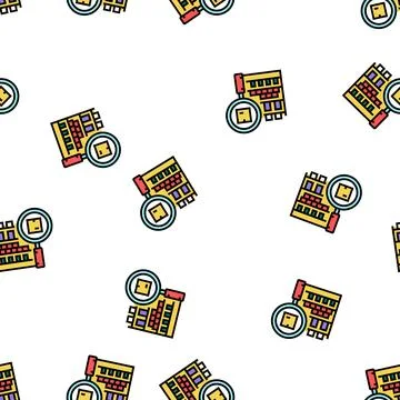 Inventory management vector seamless pattern Illustrazione stock