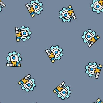 Inventory management vector seamless pattern Stock Illustration