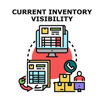 Inventory management visibility concept improving business efficiency system Stock Illustration