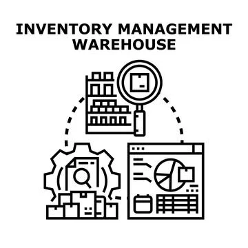 Inventory management warehouse logistics system concept Stock Illustration