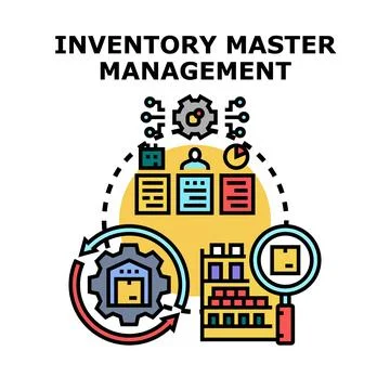 Inventory master management system for efficient warehouse logistics Stock Illustration