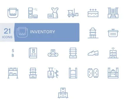Inventory Modern Vector Collection with 25 Regular Line 128x128 Editable Icon Stock Illustration