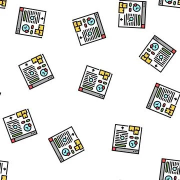 Inventory movement history report vector seamless pattern Stock Illustration