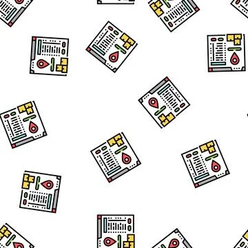 Inventory movement pending report vector seamless pattern Stock Illustration