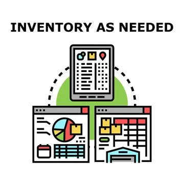 Inventory as needed concept with digital management Stock Illustration