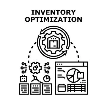Inventory optimization process for efficient supply chain management Stock Illustration
