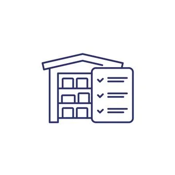 Inventory or warehouse and logistics line icon Ilustração Stock