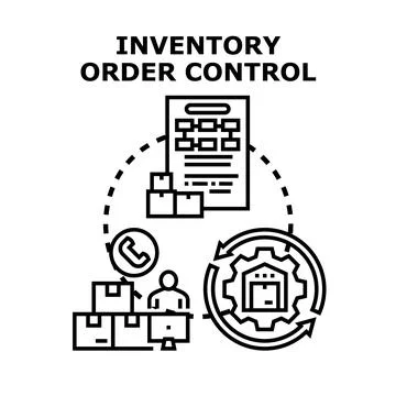 Inventory order control managing stock supply chain process 스톡 일러스트
