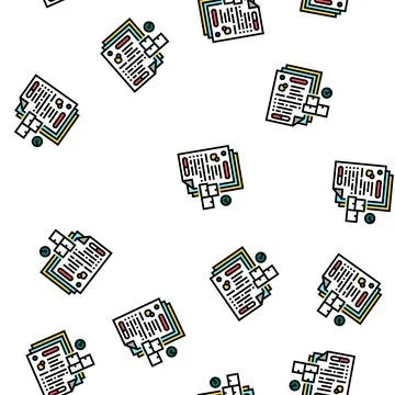 Inventory paperwork vector seamless pattern Stock Illustration