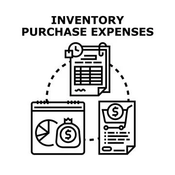 Inventory purchase expenses calculating and management concept Stock Illustration