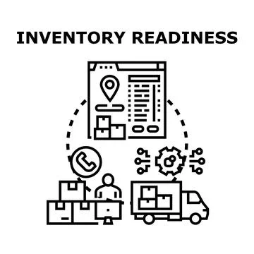 Inventory readiness planning logistics system concept Stock Illustration