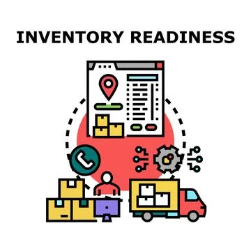 Inventory readiness planning logistics system concept Stock Illustration
