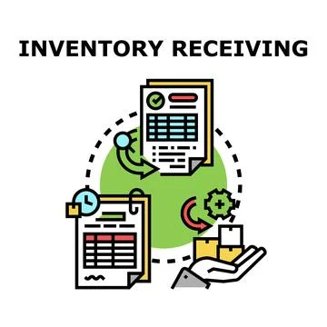 Inventory receiving process, logistics management, and warehouse operations Stock Illustration
