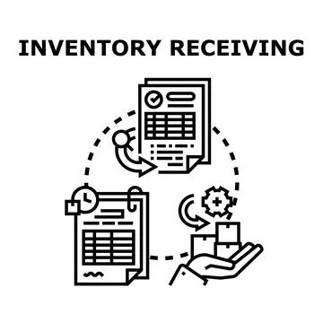 Inventory receiving process, logistics management, and warehouse operations Stock Illustration