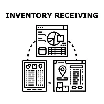 Inventory receiving process managing logistics and supply chain Stock Illustration