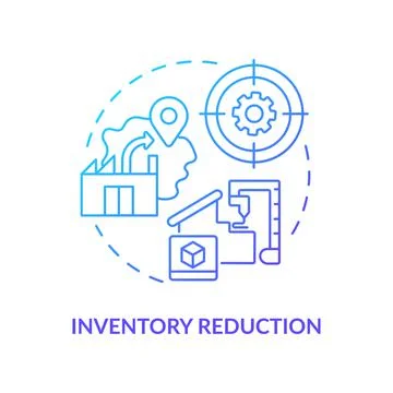 Inventory reduction blue gradient icon Stock Illustration