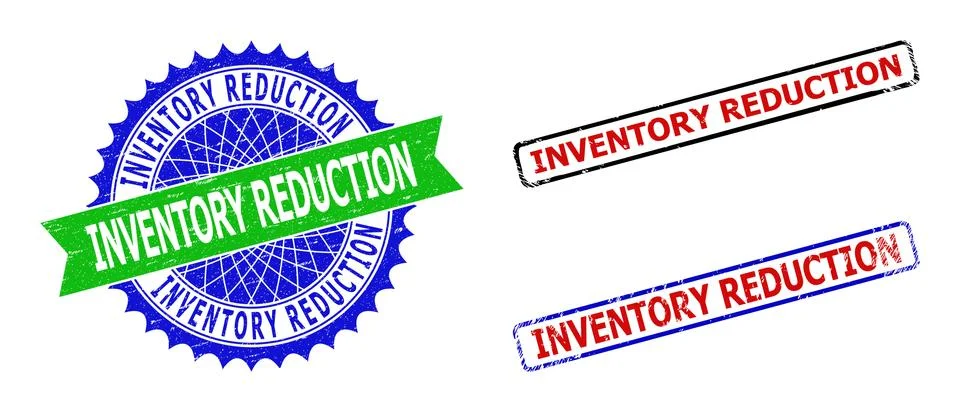 INVENTORY REDUCTION Rosette and Rectangle Bicolor Watermarks with Scratched Stock Illustration