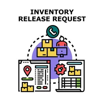 Inventory release request system management concept vector illustration 库存插图