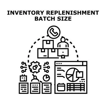 Inventory replenishment batch size concept design 库存插图