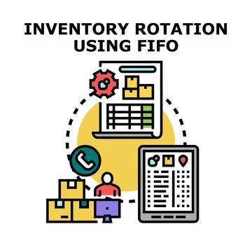 Inventory rotation using fifo for warehouse management system Stock Illustration