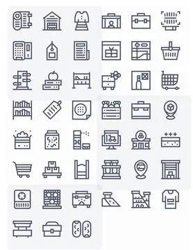 Inventory Scalable Vector Set featuring 45 Grid Fitted Bold Line High Resol.. 스톡 일러스트