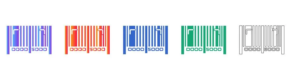 Inventory Scanning Barcode Icons Stock-Illustration