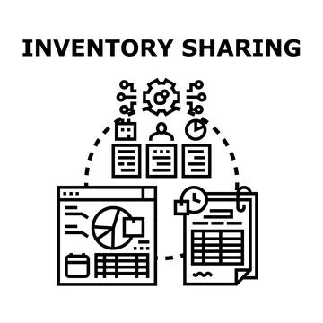 Inventory sharing system and business management concept Stock Illustration