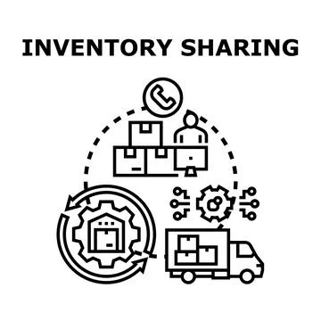 Inventory sharing system and collaborative logistics process 스톡 일러스트