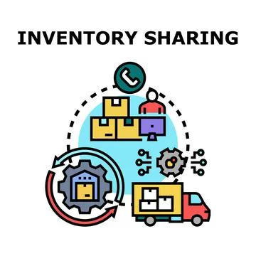 Inventory sharing system and collaborative logistics process 스톡 일러스트
