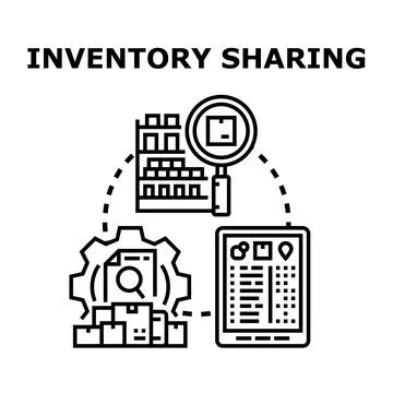 Inventory sharing system concept for supply chain management イラスト素材