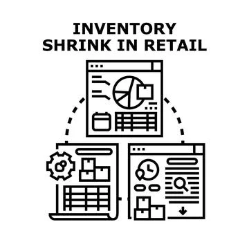 Inventory shrink in retail business analytics concept 库存插图