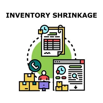 Inventory shrinkage process management and analysis concept Stock Illustration