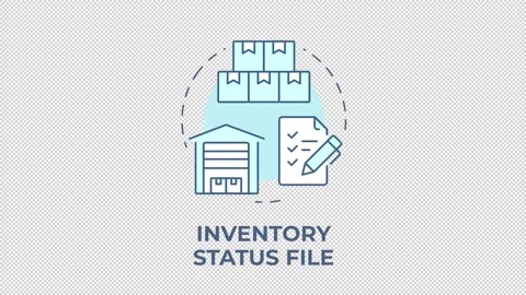 Inventory status file blue concept icon animation Stock Footage 337936526