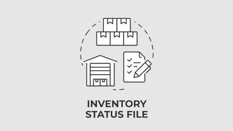 Inventory status file line concept icon animation Stock Footage 337774307