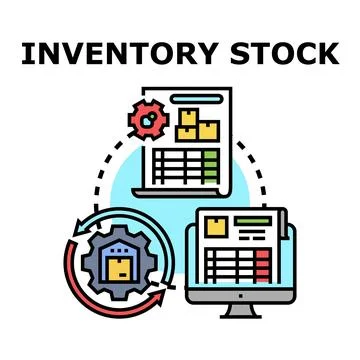 Inventory stock management system tracking and control Stock Illustration