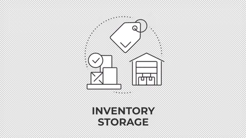 Inventory storage animated line concept icon Stock Footage 345258733