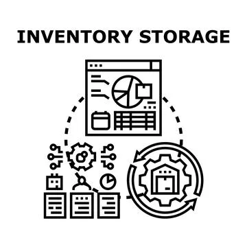 Inventory storage processing and stock management optimization Stock Illustration