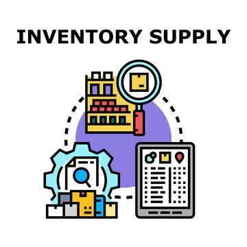 Inventory supply chain management logistics concept illustration Stock Illustration