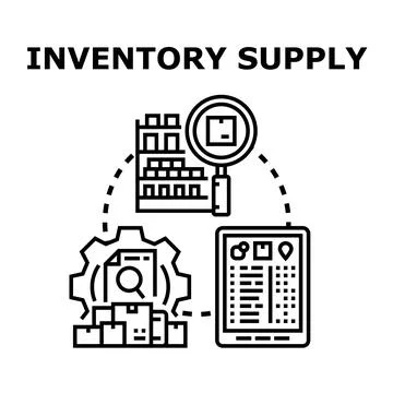 Inventory supply chain management logistics concept illustration Stock Illustration