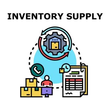 Inventory supply process management and logistics optimization Stockillustratie