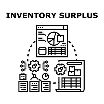 Inventory surplus management and optimizing business processes Stock Illustration