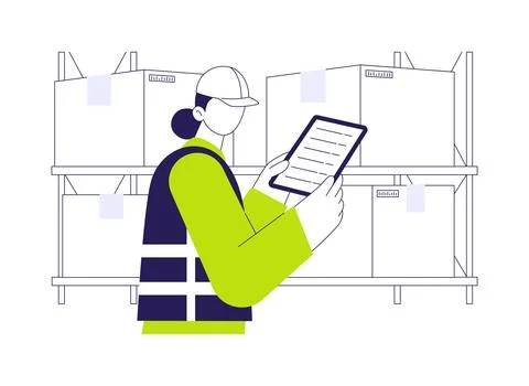 Inventory tracking abstract concept vector illustration. Stock Illustration