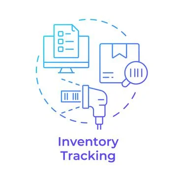 Inventory tracking blue gradient concept icon Stock Illustration