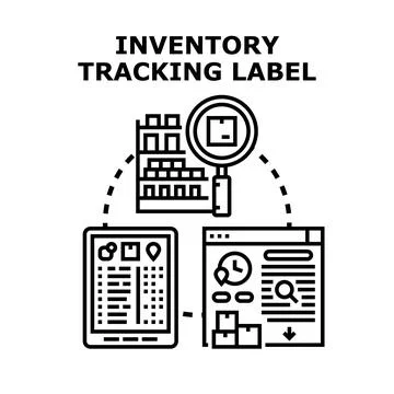 Inventory tracking controlling boxes with digital platform Stock Illustration