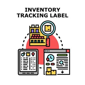 Inventory tracking controlling boxes with digital platform Stock Illustration