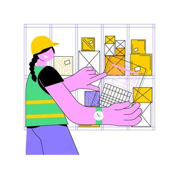 Inventory tracking isolated cartoon vector illustrations. Stock Illustration
