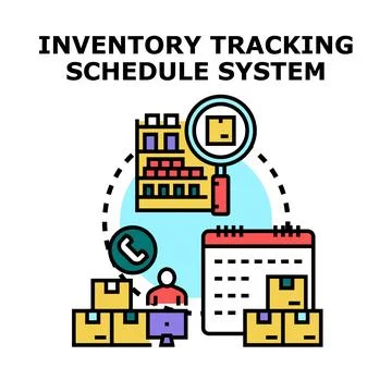 Inventory tracking schedule system concept vector Stock Illustration